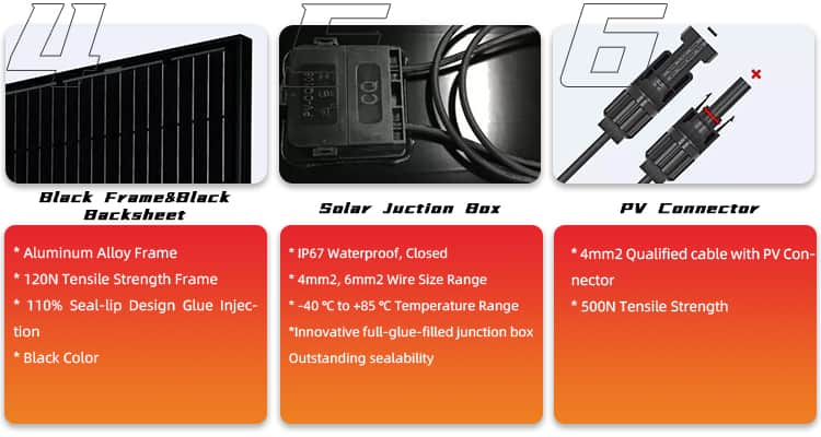 Solar Panel With Black Frame 440W 450W 460W EU Mono Black Solar Panel