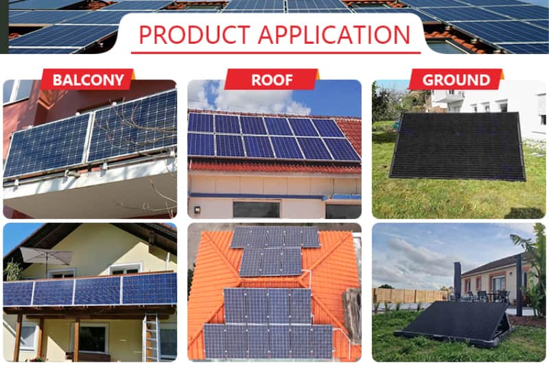 800w 600w rigid solar panel plug and play 220v home system with EU socket  micro inverter house roof balcony EU warehouse ship