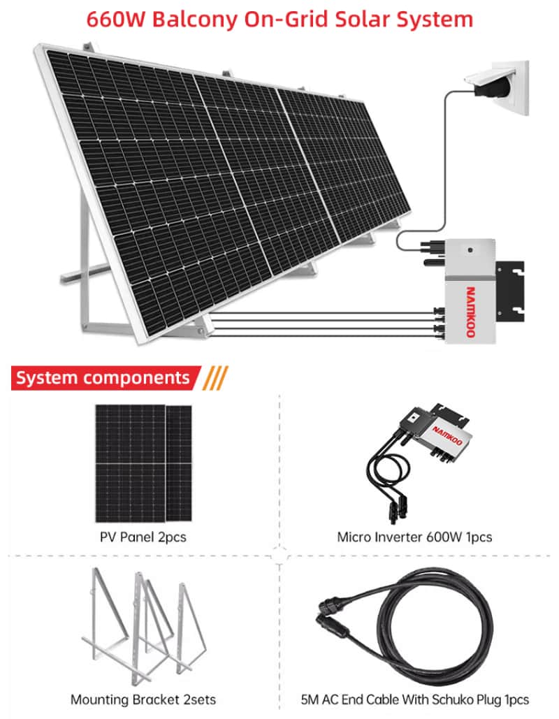 Source Plug play 600W 800W balcony garden easy mount solar system with on  grid micro inverter full set on m.