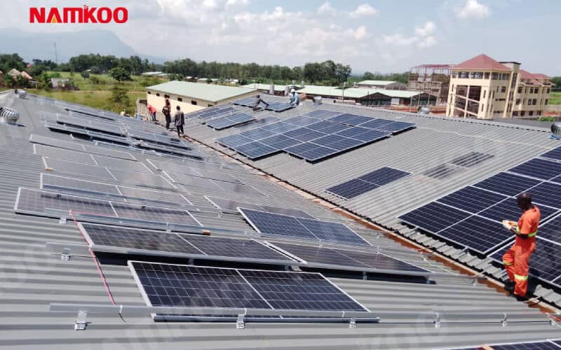 Namkoo 132kW on grid solar system for a plastics factory in Uganda