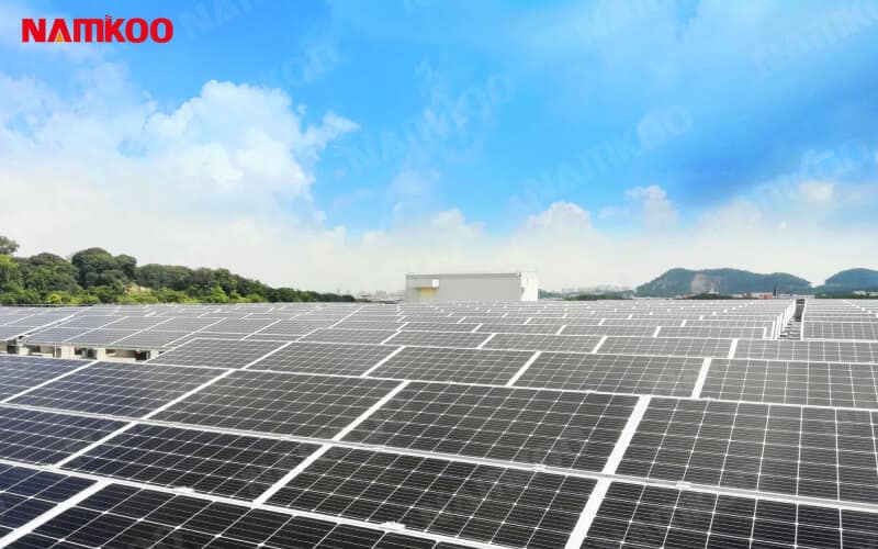 Namkoo successfully completed a 3MW solar system for Huawei Logistics Warehouse