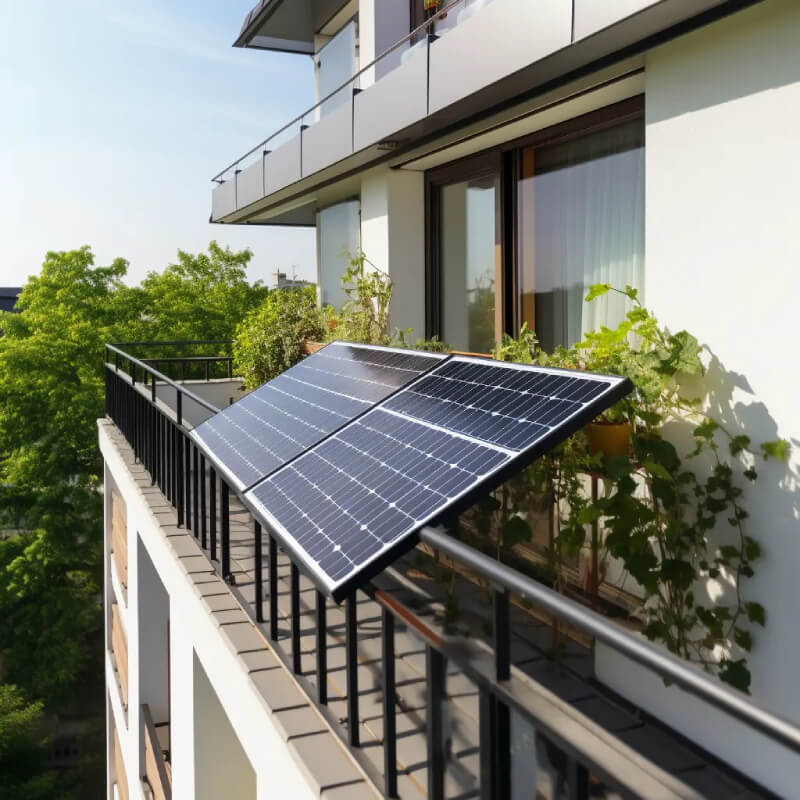 Balkonkraftwerk 600w 800w Balcony Solar System Full Black Flexible Solar Panels With Micro Inverter