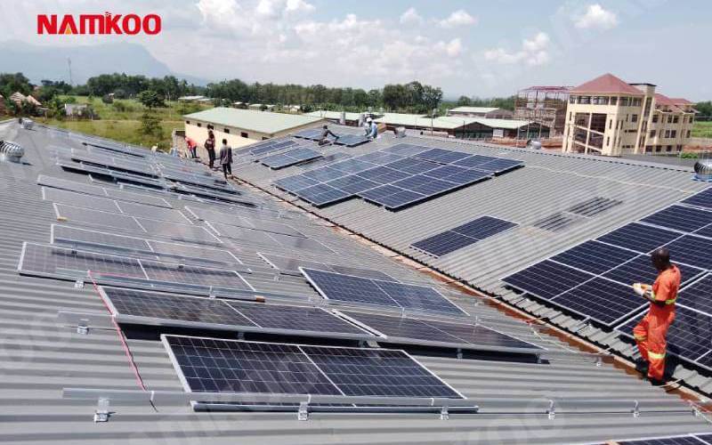 132kW on grid solar system for a plastics factory in Uganda