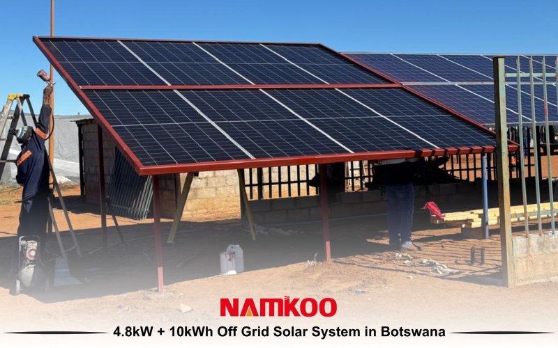 Namkoo has just completed a 4.8kW + 10kWh off-grid solar system for a household in Botswana