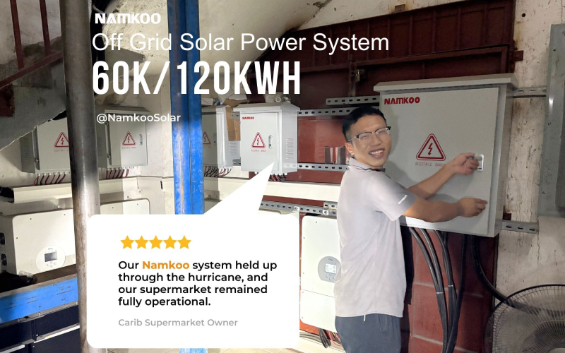 60kW + 120kWh off-grid solar and storage system for a Caribbean supermarket