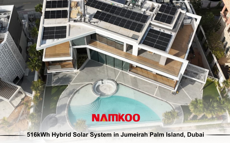 561 kWh energy storage system at Palm Jumeirah in Dubai delivered entirely by Namkoo.